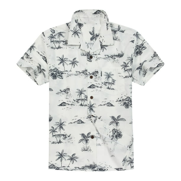 Palm Wave Mens Hawaiian Shirt Aloha Shirt 